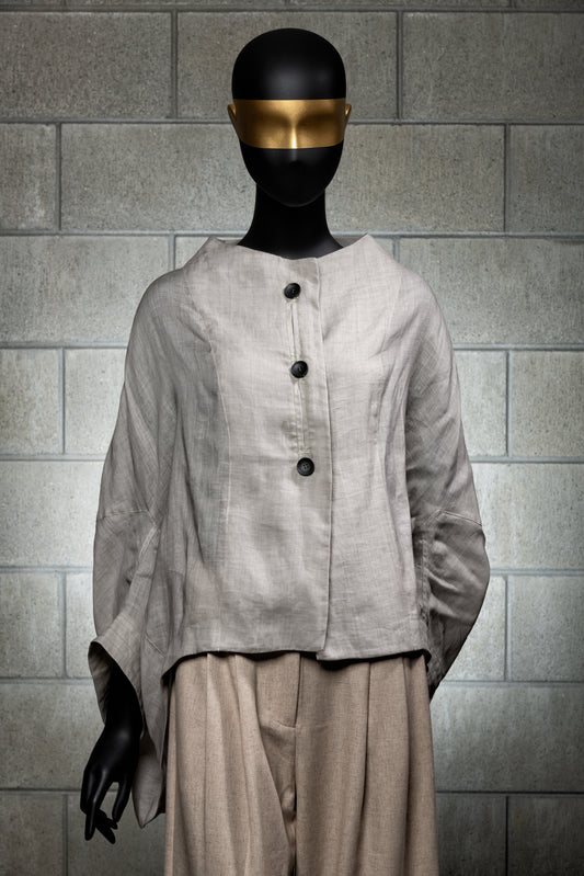 MOY Grey Linen Shirt 241 603