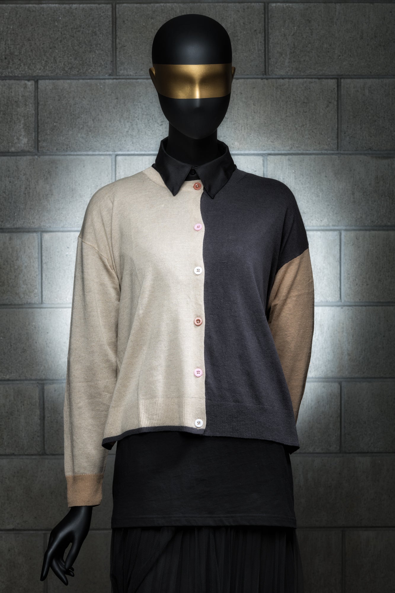 L & C Block Cardigan LC8869